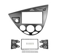 Marco Radio de Coche Embellecedor para Instalación En El Tablero para Ford para Focus para Fiesta 1998-2006, Panel Estéreo Doble 2 DIN, Radio, DVD, CD, GPS. FHCBUTAE(LHD Silver,178x102mm)