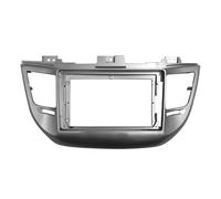 Marco Radio de Coche para Hyundai para Tucson 2015, 2016 Y 2017 (Rueda Izquierda, Negro) Kit De Panel De Salpicadero Adaptador De Instalación Bisel Consola(Frame-Silver)