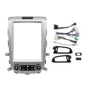 Marco Radio de Coche Radio De Coche 9,7 Pulgadas 2 DIN para Hyundai para Santafe para IX45 2006-2012 Marco Multimedia Estilo Tesla Reproductor Vídeo DVD(Frame-Silver-A)