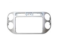 Marco Radio Estéreo Coche para VW para Tiguan 2013-2019 2DIN Kit Instalación Molduras Tablero Carcasa Marco Radio Coche(Silve)