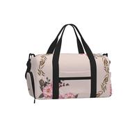 Marco Redondo Floral con Lindas Flores de Zinnia,Bolso Deportivo Bandolera de Mano, Bolsa de Deporte, Bolsa de Viaje de Gran Capacidad para Mujeres y Hombres.