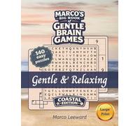 Marco’s Big Book of Gentle Brain Games - Coastal Edition: 140 Easy Word Search, Crossword & Sudoku Puzzles | Large Print | 8.5x11 inch | Gentle & Relaxing Activity Book for Seniors & Adults