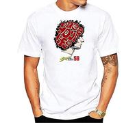 Marco Simoncelli 58 Men's T Shirt Short Sleeve Crew Neck Tshirt MotoGP tee-Shirt Guy 2018 T-Shirt White