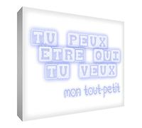 Marco sobre lienzo Feel Good Art de pared de estilo moderno y tipográfico-puedo ÉTRE que deseas-azul claro () 60 x 40 cm