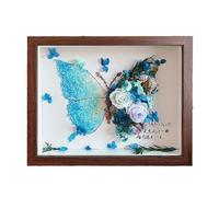 Marco Sombra Crisálida DIY Flores Secas Mariposa Regalo Hecho a mano Idea Romántica para Mujeres Mamá Esposa Abuela
