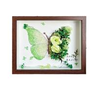 Marco Sombra Crisálida DIY Flores Secas Mariposa Regalo Hecho a mano Idea Romántica para Mujeres Mamá Esposa Abuela