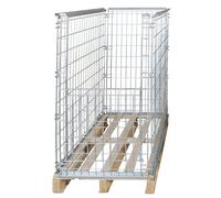 Marco superponible de rejilla para europalet ratioform, con trampilla en 1 pared frontal