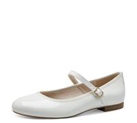 MARCO TOZZI 2-24226-42, Bailarina Mujer, Charol Blanco y Blanco, 38 EU