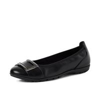 MARCO TOZZI Bailarinas para Mujer con Hebilla Ornamental Elegantes, Negro, 39 EU
