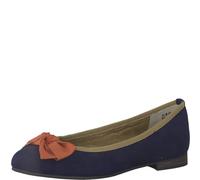 Marco Tozzi Bailarinas para Mujer con Lazo Vegano, Navy Multi 1, 38 EU