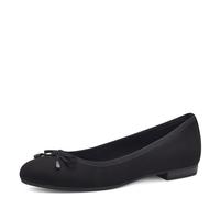 MARCO TOZZI Bailarinas para Mujer con Lazo Vegano, Negro Textil, 37 EU