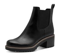MARCO TOZZI Botas Chelsea para mujer con tacón cuadrado vegano, Negro, 38 EU