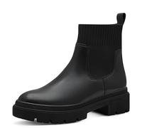 MARCO TOZZI Botas Chelsea para mujer de piel sintética con plataforma, Negro, 39 EU