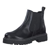 MARCO TOZZI Botas Chelsea para mujer en piel Tacón bloque, negro blanco, 37 EU