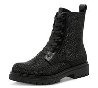 Marco Tozzi Botas con cordones para mujer, plantilla suave Feel Me, forro interior suave, Color negro brillante., 37 EU