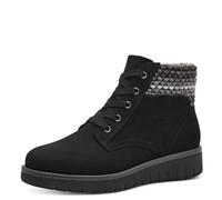 MARCO TOZZI Botines de mujer con cordones sin tacón con cremallera, Peine Negro, 39 EU