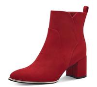 MARCO TOZZI Botines de mujer con cremallera con tacón puntiagudo, Dk Red, 41 EU