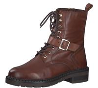 MARCO TOZZI Botines de piel con cordones para mujer con cremallera, coñac, 39 EU