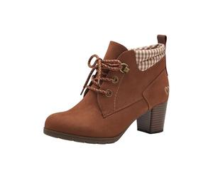 MARCO TOZZI Botines de tacón con cordones para mujer Elegante, Nut Comb, 40 EU