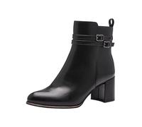 MARCO TOZZI Botines de tacón para mujer Vegan Spitz, Peine Negro, 41 EU