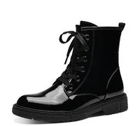 MARCO TOZZI Botines para mujer con cordones con forro interior suave vegano, Patente negra., 41 EU