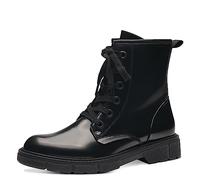 MARCO TOZZI Botines para mujer con cordones planos con cremallera, negro cepillado, 37 EU