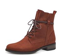 MARCO TOZZI Botines planos de invierno para mujer con cordones, coñac, 38 EU