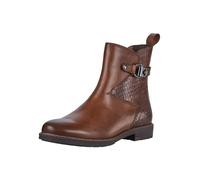 MARCO TOZZI Botines planos sin tacón para mujer con porcentaje de piel, Cognac Comb, 36 EU
