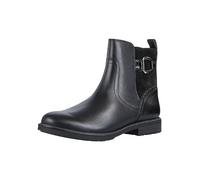 MARCO TOZZI Botines planos sin tacón para mujer con porcentaje de piel, Peine Negro, 37 EU