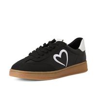 MARCO TOZZI by Guido Maria Kretschmer - Zapatillas Planas para Mujer, con Cordones, Tiempo Libre, Negro Blanco, 36 EU