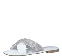 MARCO TOZZI Chanclas para Mujer, Piel, Plantilla Suave Feel Me, 2-27123-42, Pantuflas, Color Blanco, 40 EU