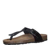MARCO TOZZI Chanclas para Mujer, Piel, Plantilla Suave Feel Me, 2-27402-42, Pantuflas, Patente Negra, 36 EU