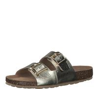 MARCO TOZZI Chanclas para Mujer, Piel, Plantilla Suave Feel Me, 2-27406-42, Pantuflas, Platino, 39 EU