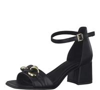 MARCO TOZZI Damen 2-2-28317-20, Sandalia con talón Mujer, Negro y Dorado, 38 EU