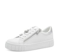 MARCO TOZZI Damen Sneaker 2-23702-44, Zapatillas Mujer, Blanco y Plateado, 41 EU