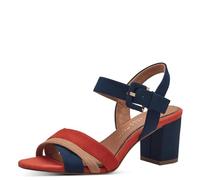 MARCO TOZZI Feel Me 2-28323-42 Sandalia con tacón para mujer, forro interior suave, vegano, azul marino., 42 EU