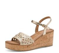 MARCO TOZZI Keilsandale 2-28379-44, Sandalias con cuña Mujer, Dorado, 38 EU