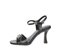 MARCO TOZZI Marco Tozzi 2-2-28301-20 Sandalette, Sandalia con talón Mujer, Negro Y Dorado, 39 EU