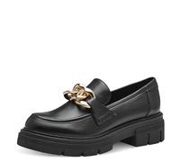 Marco Tozzi Mocasines de tacón con Plataforma Vegana para Mujer, Negro y Dorado., 42 EU