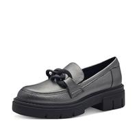 Marco Tozzi Mocasines de tacón con plataforma vegana para mujer, Pewter1, 39 EU
