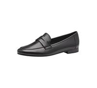MARCO TOZZI Mocasines para mujer sin tacón en piel plana, Negro, 36 EU