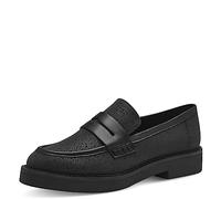 Marco Tozzi Mocasines para Mujer sin tacón en Piel sintética Clásico, Color Negro Brillante., 39 EU