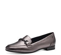 MARCO TOZZI Mocasines para Mujer sin tacón en Piel sintética Elegante, Gris Peltre, 36 EU
