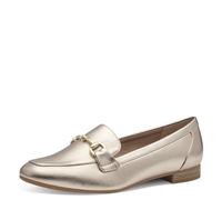 Marco Tozzi Mocasines para Mujer sin tacón en Piel sintética Elegante, Platino, 38 EU