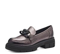 Marco Tozzi Mocasines para Mujer sin tacón Vegano con Plataforma, Gris Peltre, 40 EU