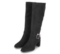 MARCO TOZZI Mujer Botas altas de tacón vegano con hebilla, Peine Negro, 41 EU