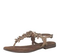 MARCO TOZZI Mujer Sandalia T-Strap Cuero Flores Perlas Chanclas 2-28148-42