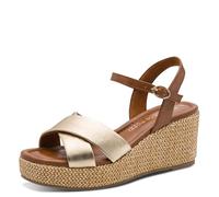 MARCO TOZZI Sandale 2-28397-42, Sandalia Mujer, Gold Comb, 36 EU
