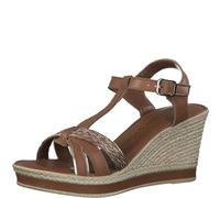 MARCO TOZZI Sandalia de tacón para Mujer con Plantilla Suave Feel Me 2-28020-42, talón, Cognac Comb, 40 EU