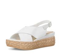 MARCO TOZZI Sandalia de tacón para Mujer con Plantilla Suave Feel Me 2-28022-42, talón, Blanco, 36 EU